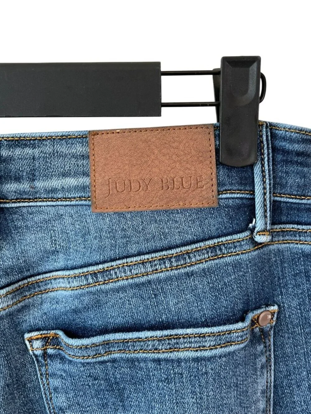 Judy Blue Boyfriend Fit Jeans Size 5/27 Stretch Cuffed Dark Wash